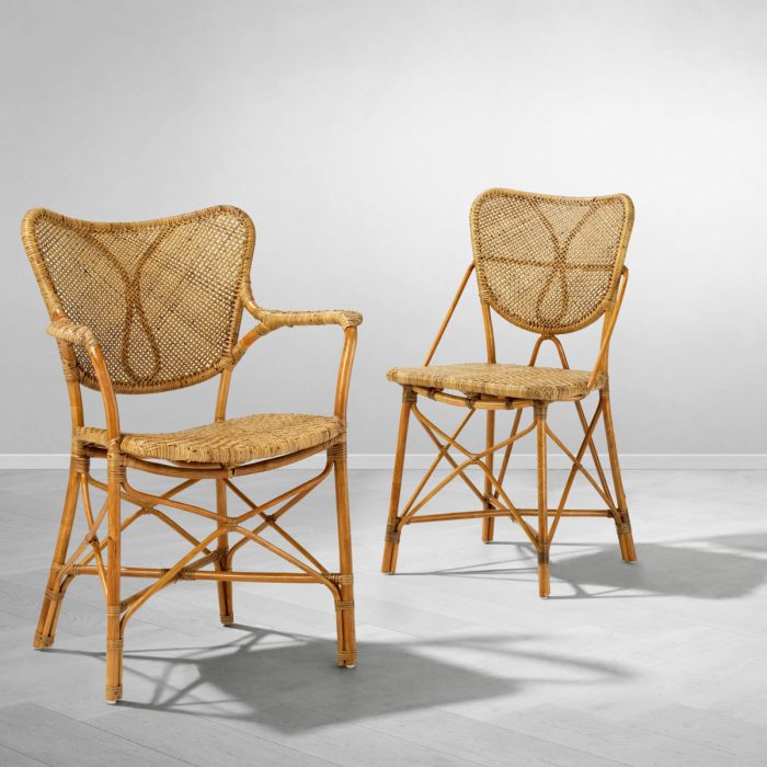 Chaise de salle à manger marron en rotin | Eichholtz Colony