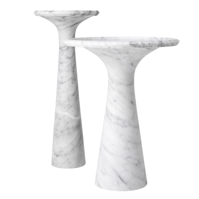 Table d'appoint en marbre blanc | Eichholtz Pompano High