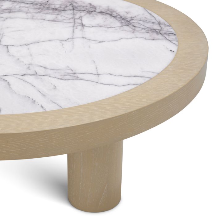 Table basse en chêne et marbre blanc | Eichholtz Presedio