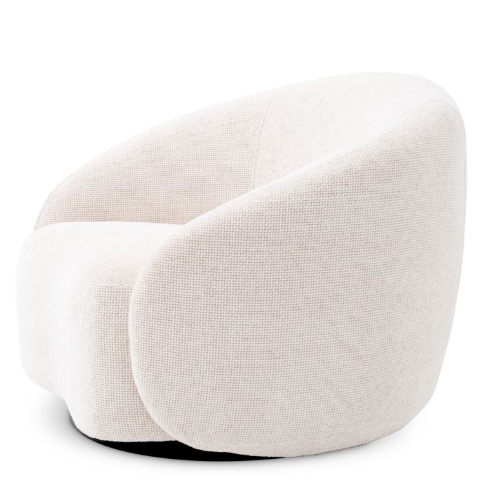 Fauteuil pivotant en tissu blanc cassé | Eichholtz Amore