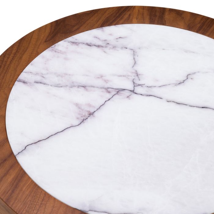 Table d'appoint en noyer et marbre blanc | Eichholtz Presedio