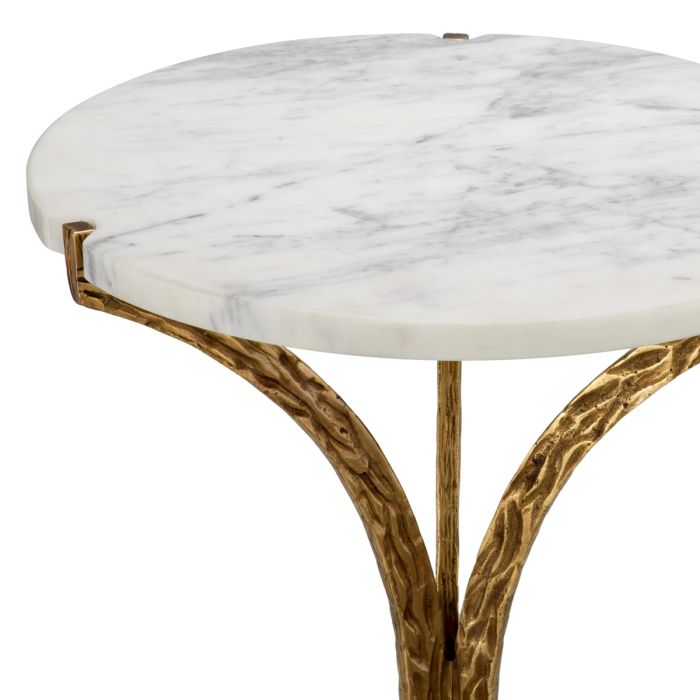 Table d'appoint dorée en verre blanche | Eichholtz Emmeline