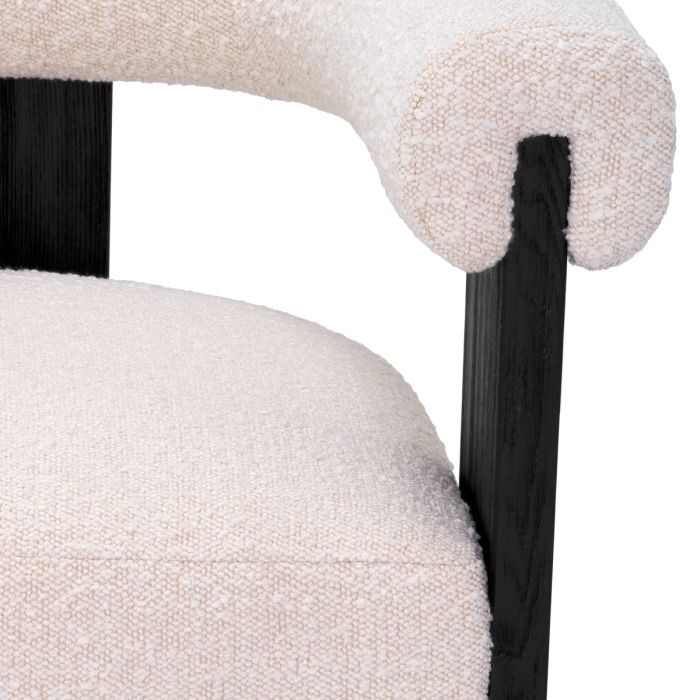 Chaise de salle à manger bouclé crème | Eichholtz Percy
