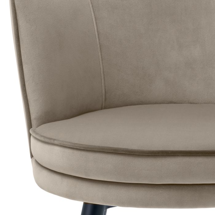 Chaise de salle à manger en velours greige | Eichholtz Grenada