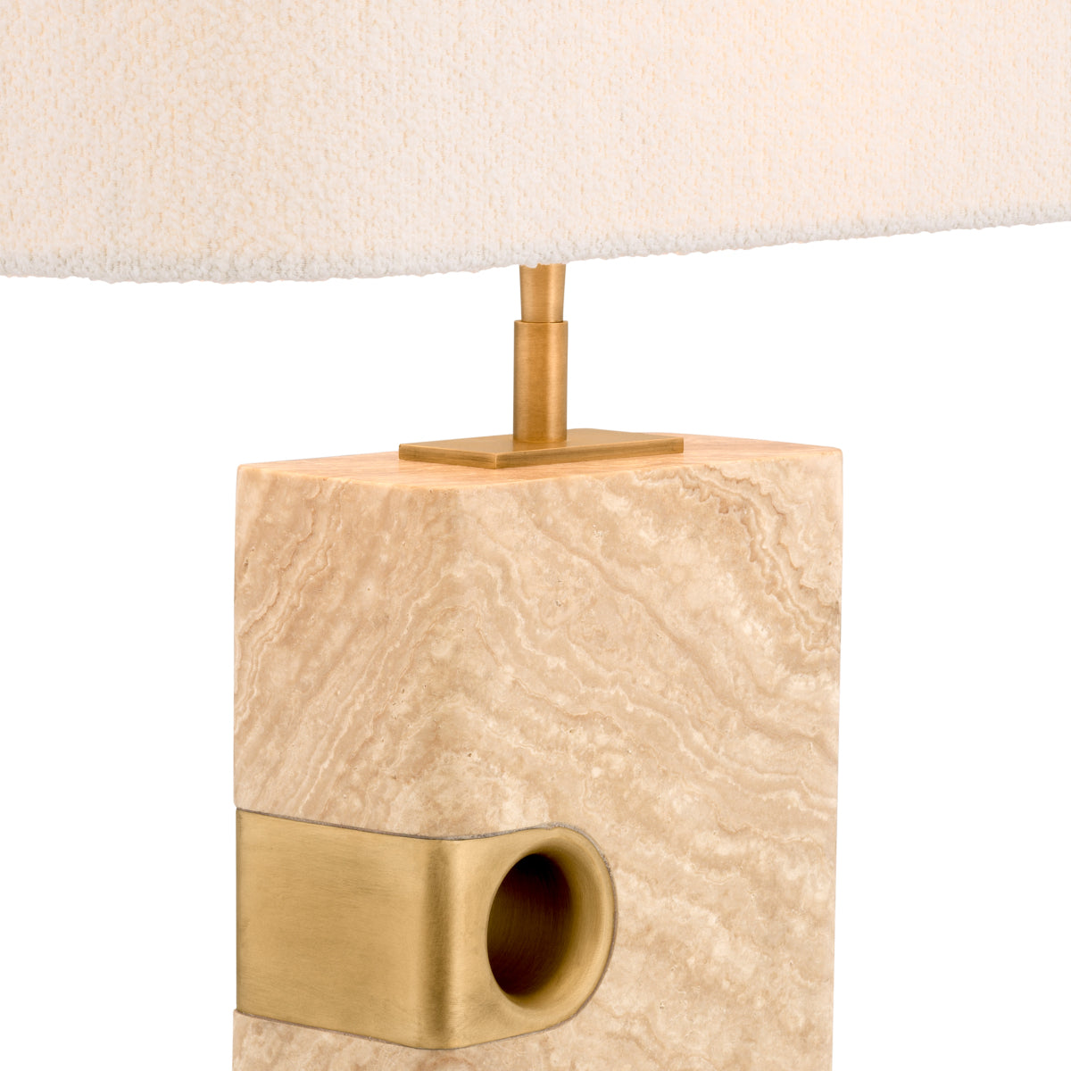 Lampe de table en travertin avec abat-jour | Eichholtz Sebago - vue d'ambiance | REMO-HOME