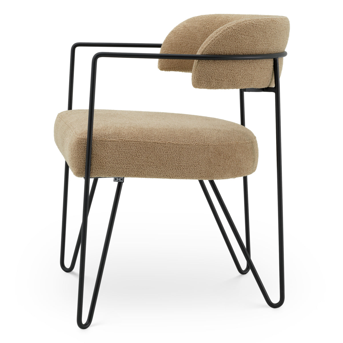 Chaise de salle à manger en bouclé blanc craie | Eichholtz Giuseppe - vue d'ambiance | REMO-HOME