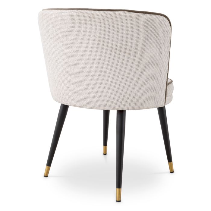 Chaise de salle à manger en tissu blanc cassé | Eichholtz Grenada