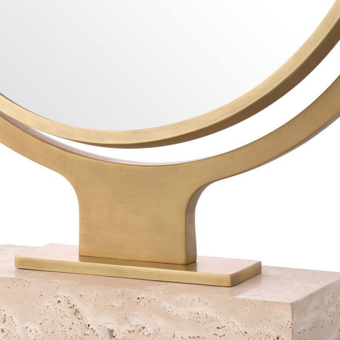 Miroir de table doré en travertin | Eichholtz Briançon