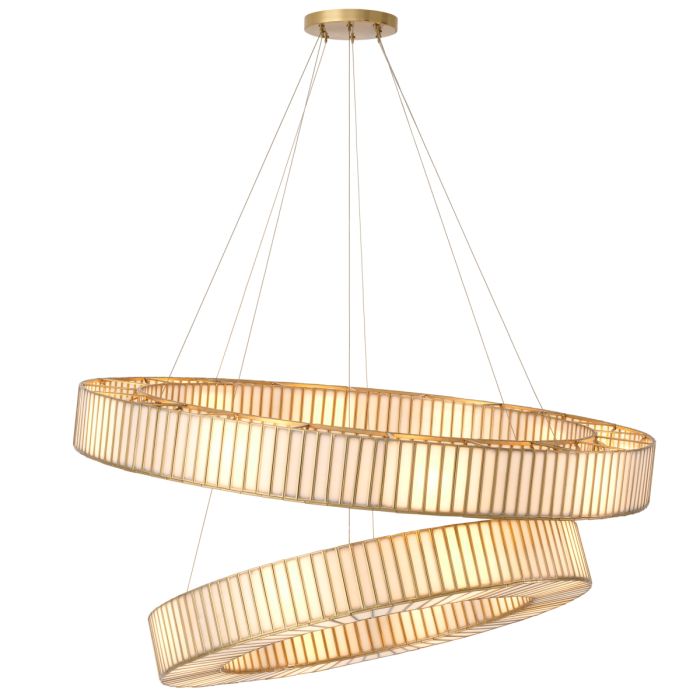 Lustre doré en verre blanc | Eichholtz Monari