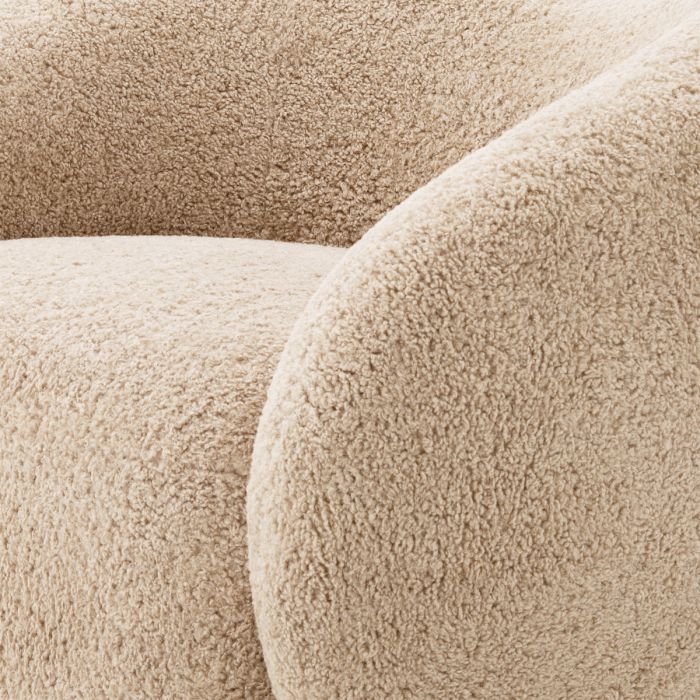 Fauteuil pivotant molletonné marron | Eichholtz Cristo