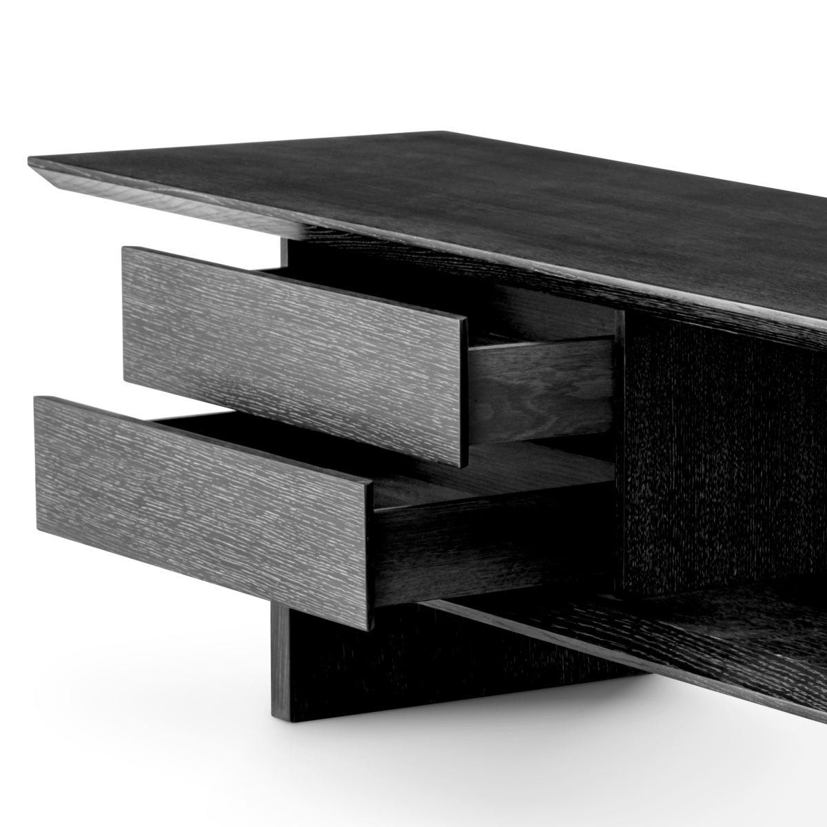 Meuble TV en placage chêne gris anthracite | Eichholtz Guerroro - vue d'ambiance | REMO-HOME