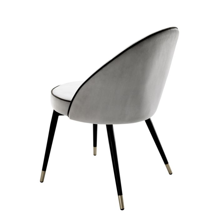 Chaise de salle à manger en velours gris clair (lot de 2) | Eichholtz Cooper
