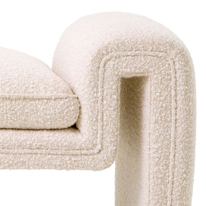 Banc bouclé crème | Eichholtz Tondo S