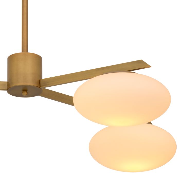 Lustre doré en verre blanc | Eichholtz Evergreen S
