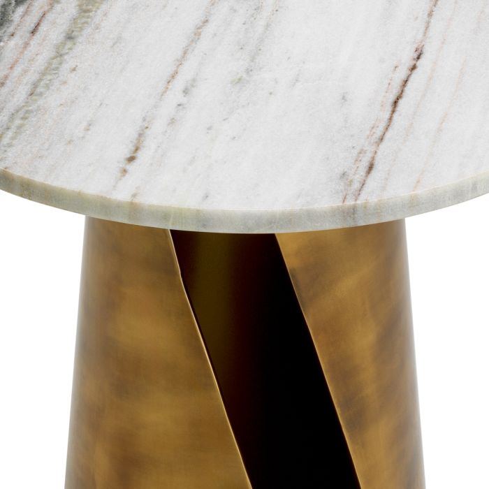 Table d'appoint dorée en marbre blanc | Eichholtz Nuova