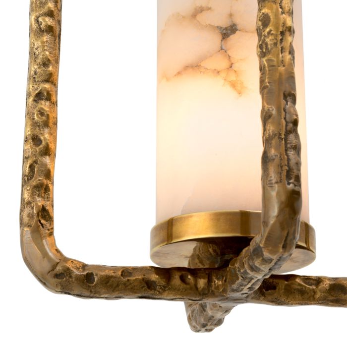 Lustre en laiton martelé et albâtre | Eichholtz San Lorenzo