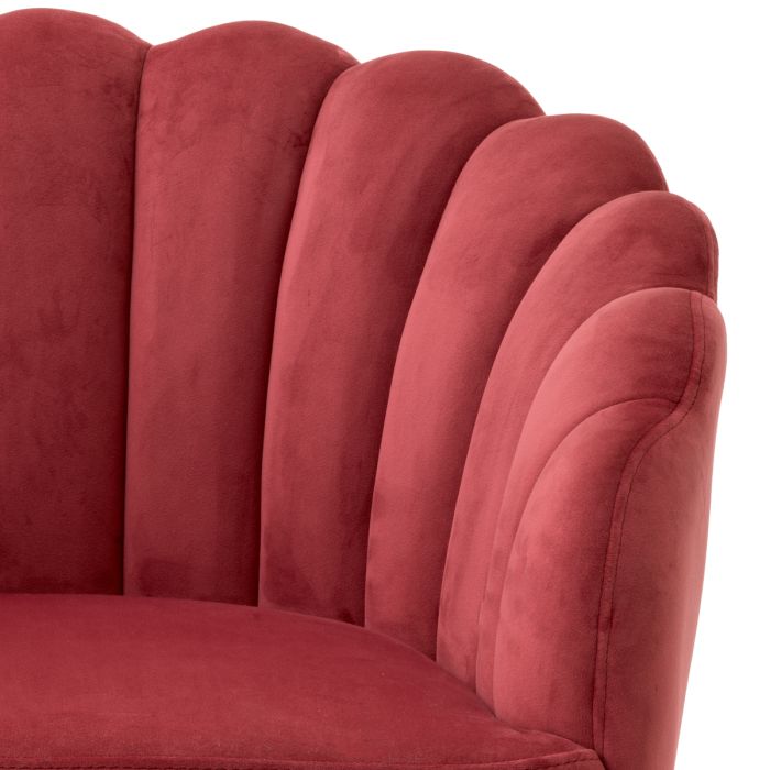 Chaise de salle à manger pivotante en velours rouge | Eichholtz Luzern