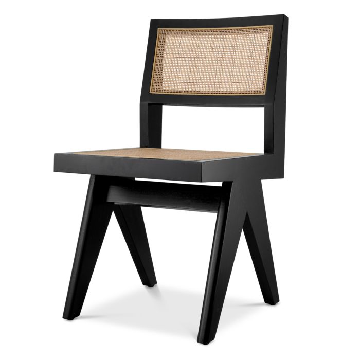 Chaise de salle à manger noire en rotin | Eichholtz Niclas