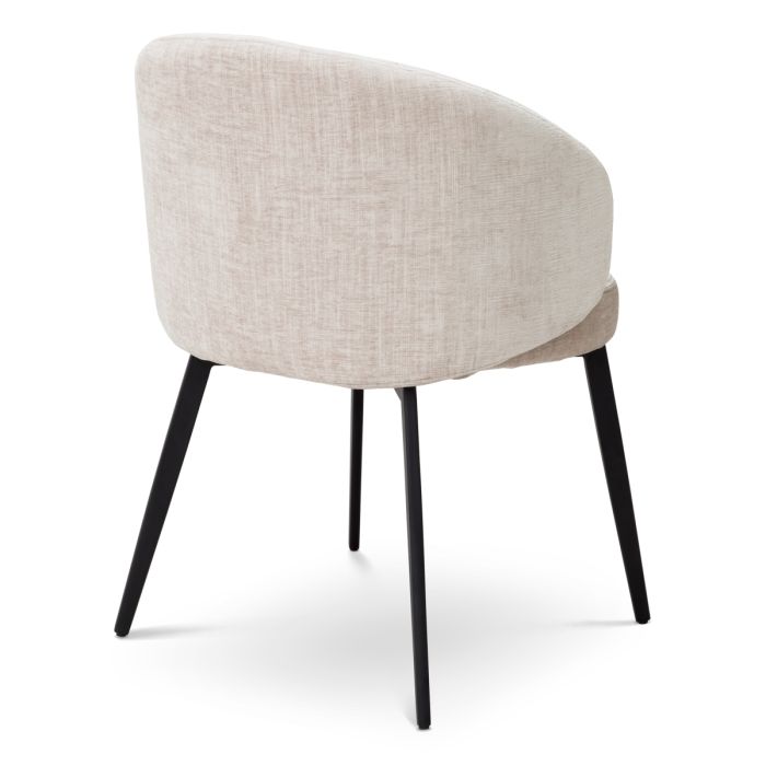 Chaise de salle à manger avec accoudoirs en tissu beige (lot de 2) | Eichholtz Lloyd