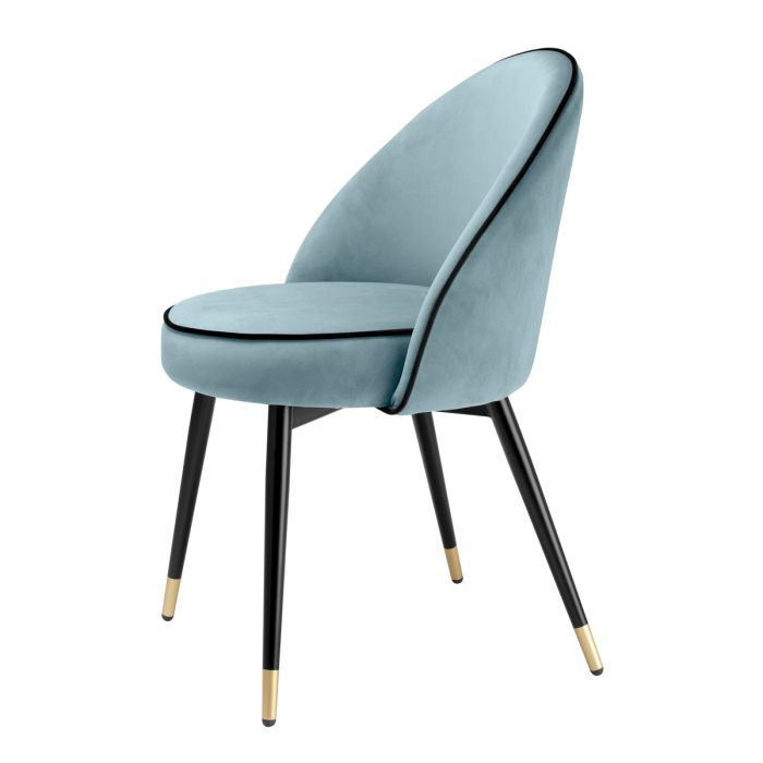 Chaise de salle à manger en velours bleu (lot de 2) | Eichholtz Cooper