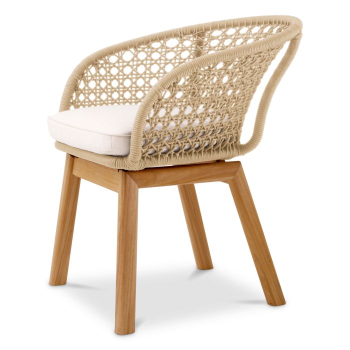 Chaise extérieure en cordage crème | Eichholtz Trinity
