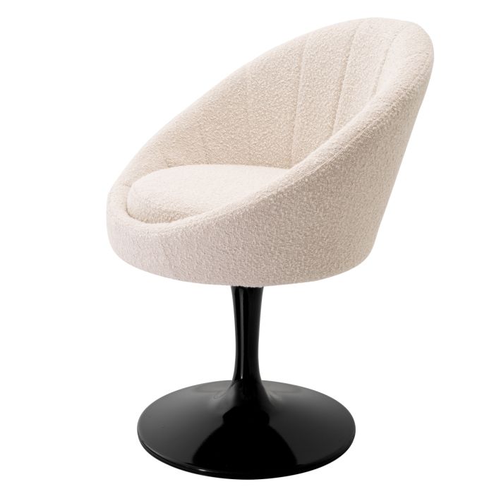Chaise de salle à manger bouclé crème | Eichholtz O'Neill