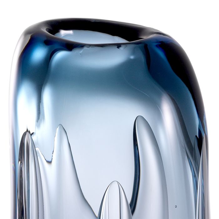 Vase en verre soufflé bleu | Eichholtz Sianni M