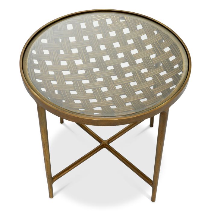 Table d'appoint dorée en verre transparent | Eichholtz Sorrento