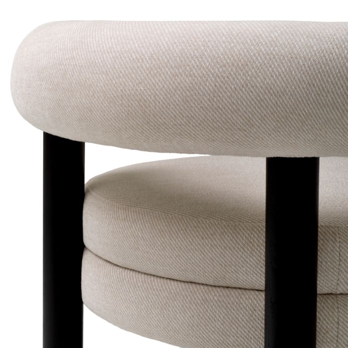 Chaise de salle à manger en tissu sable | Eichholtz Zoey