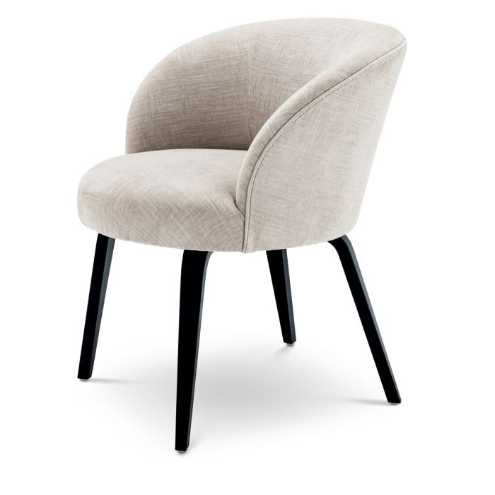 Chaise de salle à manger en tissu beige | Eichholtz Vichy