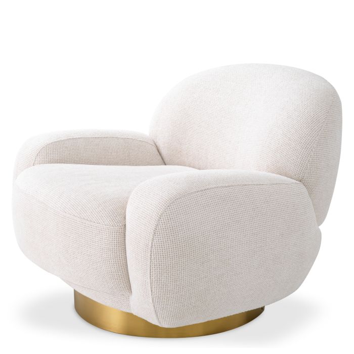 Fauteuil en tissu blanc cassé | Eichholtz Udine
