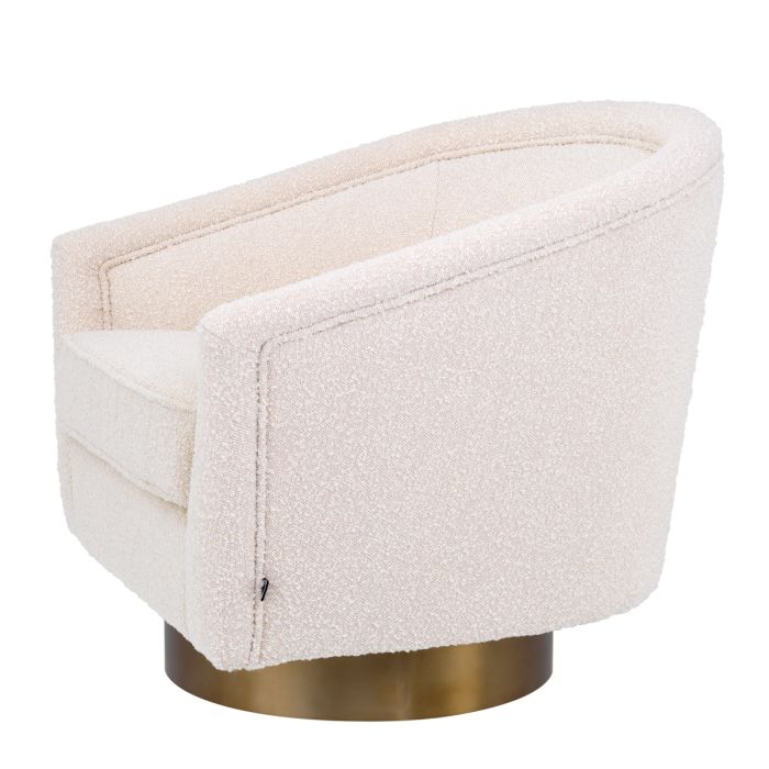 Fauteuil pivotant bouclé crème | Eichholtz Catene