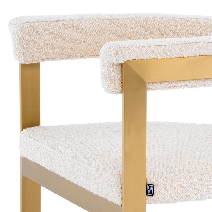 Chaise de salle à manger bouclé crème | Eichholtz Clubhouse