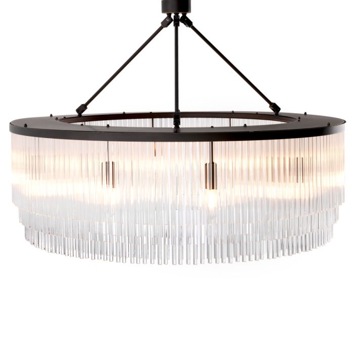 Lustre en bronze et en verre transparent | Eichholtz Hector L