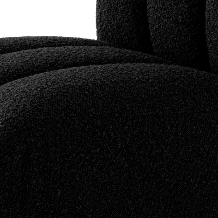 Chaise de salle à manger bouclé noir | Eichholtz Kelly