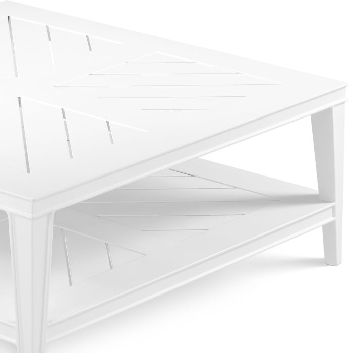 Table basse extérieur carrée en métal blanc | Eichholtz Bell Rive