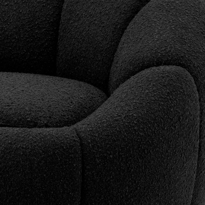 Fauteuil pivotant bouclé noir | Eichholtz Inger