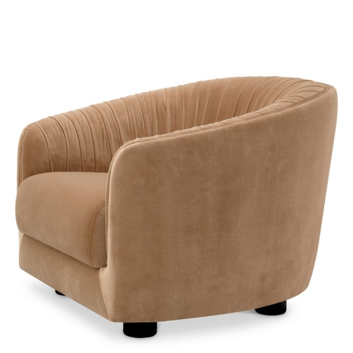 Fauteuil en velours camel | Eichholtz Jameson