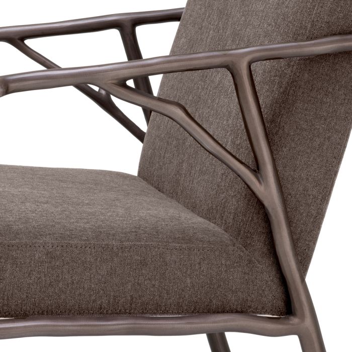 Chaise de salle à manger en tissu marron | Eichholtz Antico