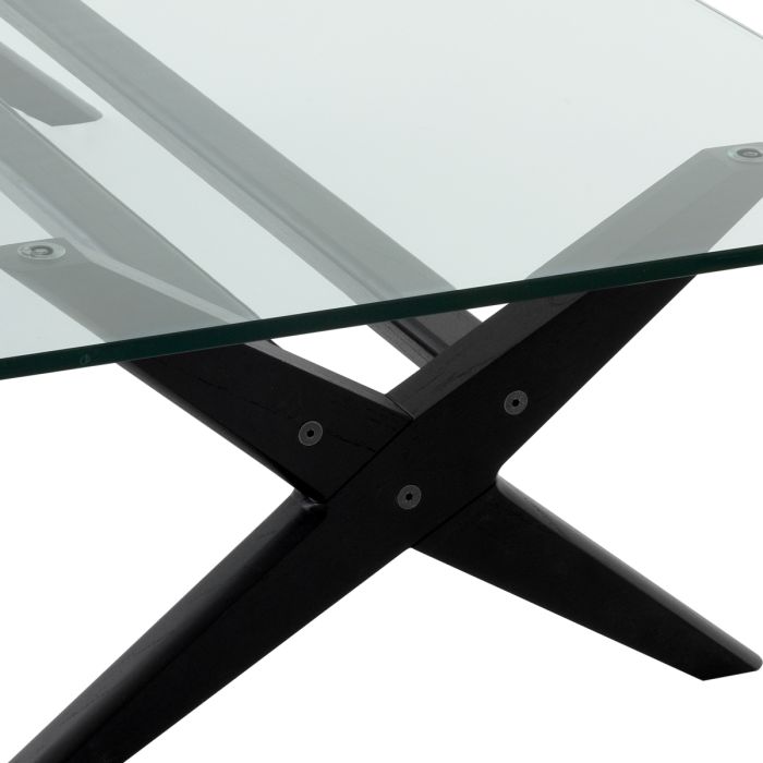 Table basse en bois noir et verre transparent | Eichholtz Maynor