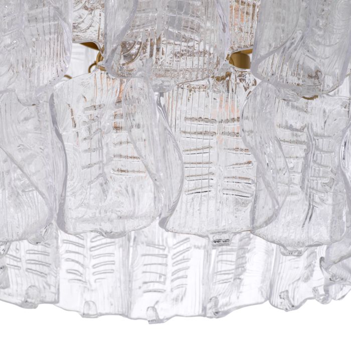 Lustre en laiton et verre transparent | Eichholtz Solange