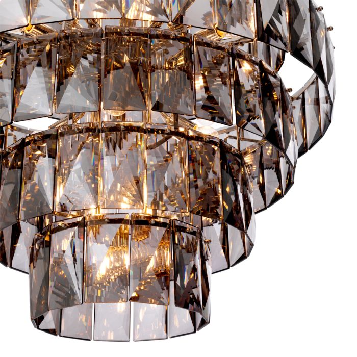 Lustre nickelé en verre fumé | Eichholtz Amazone L