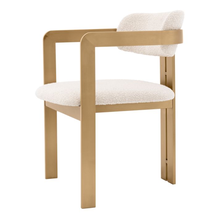 Chaise de salle à manger bouclé crème | Eichholtz Donato