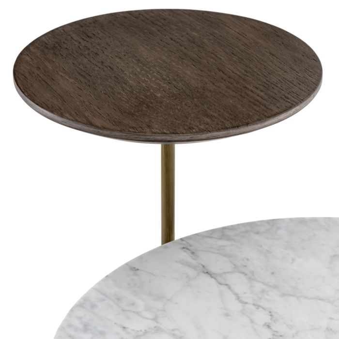 Table d'appoint dorée en marbre blanc | Eichholtz Faye