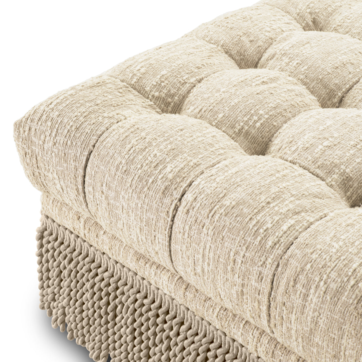 Ottoman en bouclé sonata cream | Eichholtz Dorantes - vue d'ambiance | REMO-HOME