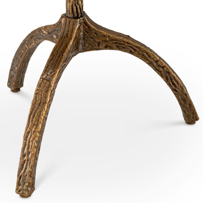 Table d'appoint ovale dorée en marbre blanc | Eichholtz Cortina