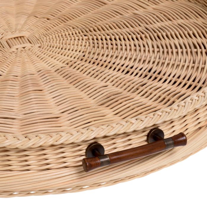 Plateau rond en rotin naturel | Eichholtz Vimini L