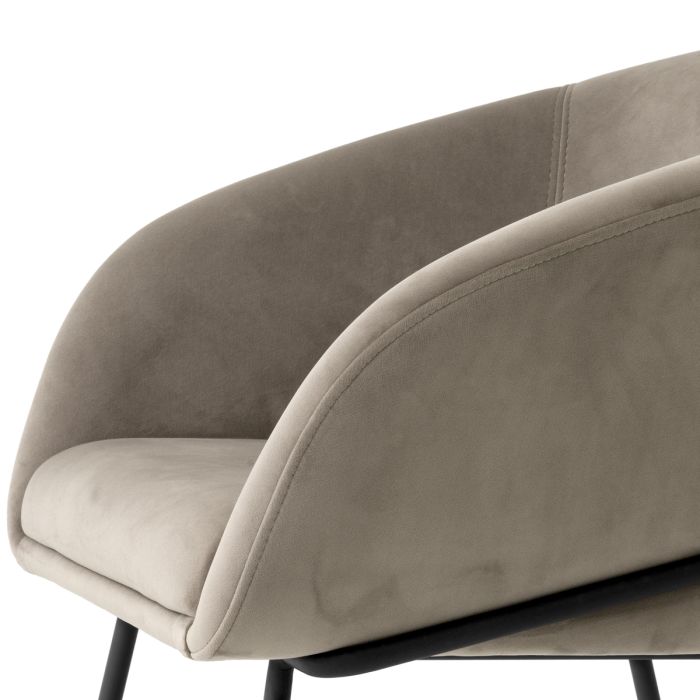 Chaise de salle à manger en velours greige | Eichholtz Campus