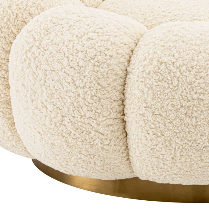 Fauteuil pivotant en tissu sherpa blanc | Eichholtz Mello