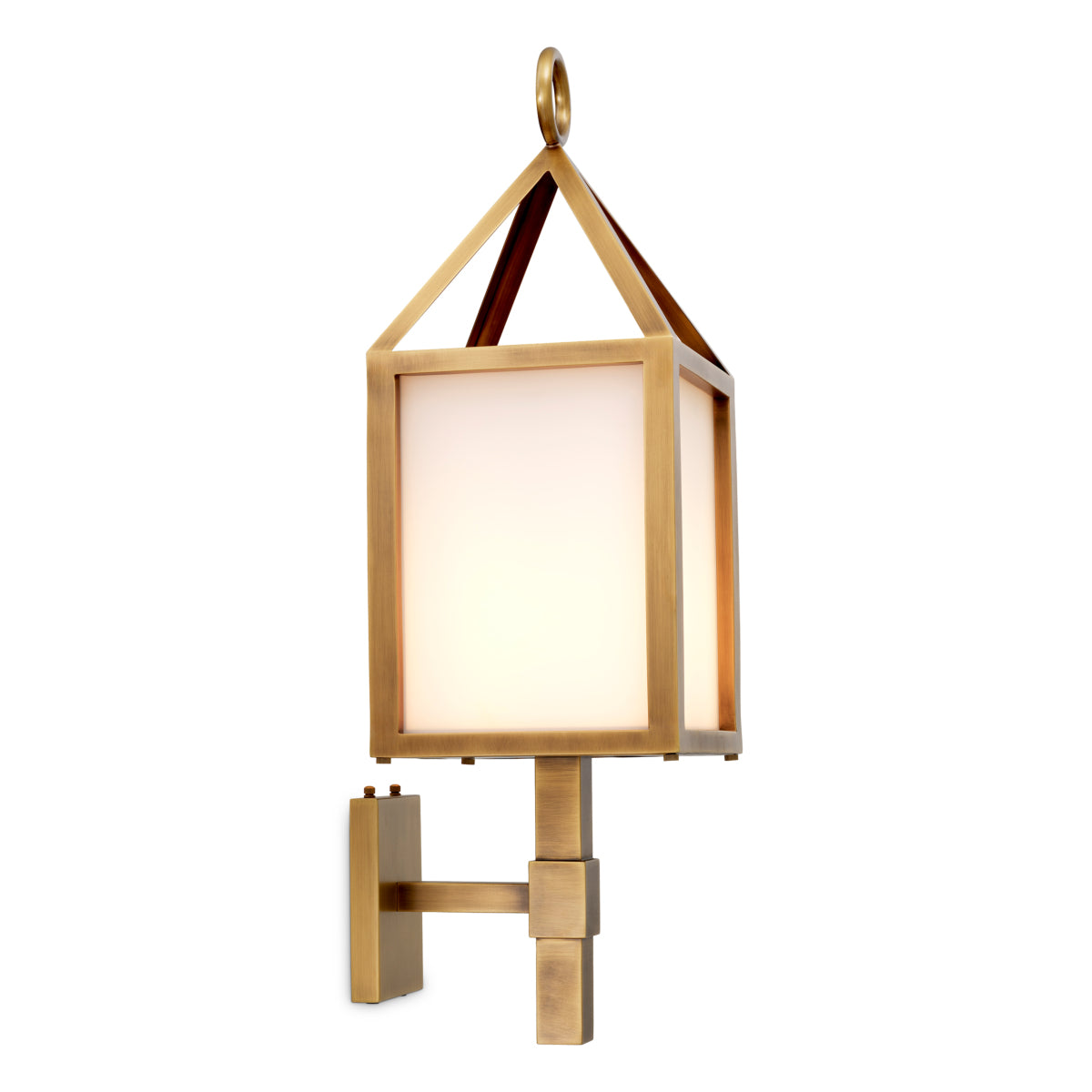 Lampe murale extérieure en laiton antique et verre blanc | Eichholtz Riserva - vue d'ambiance | REMO-HOME